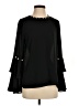 INA 100% Polyester Black Long Sleeve Blouse Size S - photo 1