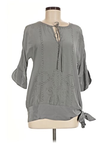 BCBGMAXAZRIA 3/4 Sleeve Silk Top (view 1)