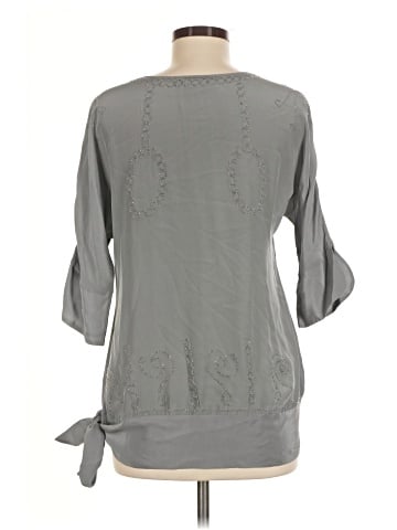 BCBGMAXAZRIA 3/4 Sleeve Silk Top (view 2)