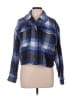 For The Republic 100% Polyester Plaid Blue Jacket Size L - photo 1