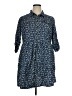 Millenium 100% Cotton Blue 3/4 Sleeve Button-Down Shirt Size XL - photo 1