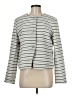 Ann Taylor Factory 100% Polyester Stripes Silver Blazer Size 8 - photo 1