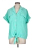 Cato 100% Polyester Teal Short Sleeve Blouse Size L - photo 1