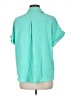 Cato 100% Polyester Teal Short Sleeve Blouse Size L - photo 2