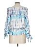 Venus 100% Rayon Blue 3/4 Sleeve Blouse Size 12 - photo 2