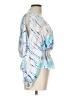 Venus 100% Rayon Blue 3/4 Sleeve Blouse Size 12 - photo 4