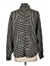 MNG 100% Polyester Stripes Black Long Sleeve Blouse Size 10 - photo 2