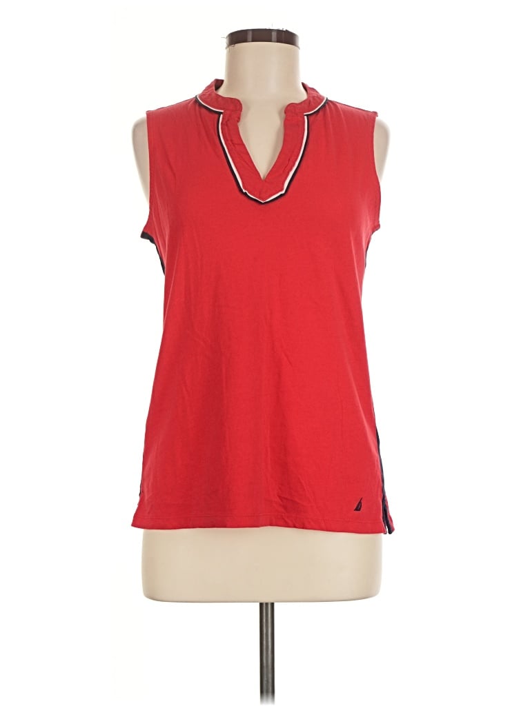 Pre-owned Nautica Sleeveless Top Red V-neck Tops
