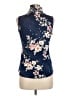 Harve Benard Floral Blue Sleeveless Button-Down Shirt Size M - photo 2