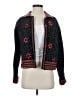 Icelandic Design Floral Black Wool Coat Size S - photo 1