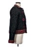 Icelandic Design Floral Black Wool Coat Size S - photo 4