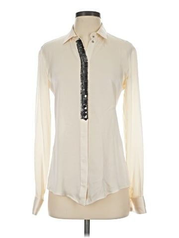 Elizabeth and James Long Sleeve Silk Top (view 1)