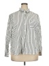 Ann Taylor LOFT Stripes Silver Long Sleeve Button-Down Shirt Size XXL - photo 1