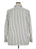 Ann Taylor LOFT Stripes Silver Long Sleeve Button-Down Shirt Size XXL - photo 2