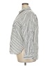 Ann Taylor LOFT Stripes Silver Long Sleeve Button-Down Shirt Size XXL - photo 5