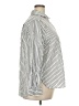 Ann Taylor LOFT Stripes Silver Long Sleeve Button-Down Shirt Size XXL - photo 4