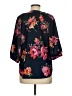 Collective Concepts 100% Polyester Floral Black 3/4 Sleeve Blouse Size M - photo 2