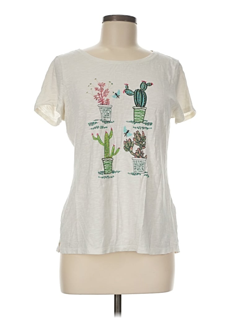 Pre-owned Talbots Short Sleeve T-shirt In Ivory