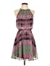 Lush 100% Polyester Print Purple Casual Dress Size S - photo 1