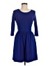 Everly Solid Blue Casual Dress Size M - photo 1