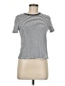 Marled Essentials Stripes Ivory Short Sleeve Turtleneck Size M - photo 1