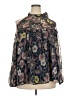 Libby Edelman 100% Polyester Floral Black Long Sleeve Blouse Size XXL - photo 1