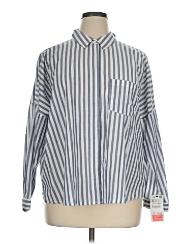 Zara Basic Long Sleeve Button-Down Shirt (view 1)