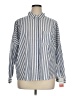 Zara Basic 100% Cotton Stripes Blue Long Sleeve Button-Down Shirt Size XL - photo 1