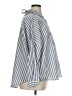 Zara Basic 100% Cotton Stripes Blue Long Sleeve Button-Down Shirt Size XL - photo 4