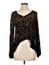 Blu Moon Black Brown Long Sleeve Blouse Size Sm (1) - photo 1
