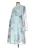 Pink Blush 100% Polyester Floral Blue Teal Cocktail Dress Size L - photo 1