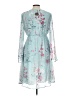 Pink Blush 100% Polyester Floral Blue Teal Cocktail Dress Size L - photo 2