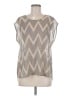 Daniel Rainn Chevron-herringbone Tan Silver Sleeveless T-Shirt Size M - photo 1