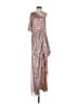 Mac Duggal 100% Polyester Silver Cocktail Dress Size 4 - photo 1