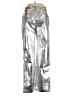 MNG Metallic Silver Casual Pants Size 8 - photo 2