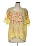 Johnny Was Yellow Short Sleeve Blouse Size L - photo 1