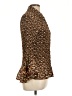 Essentials by Milano 100% Polyester Animal Print Brown 3/4 Sleeve Blouse Size L - photo 4