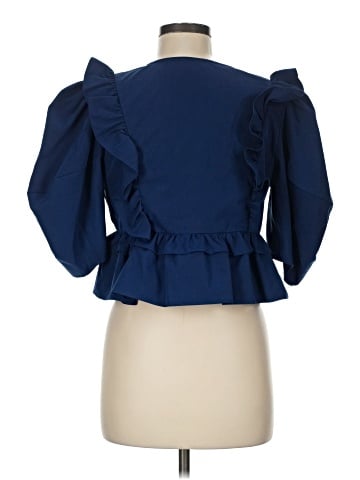 Aqua 3/4 Sleeve Blouse (view 2)