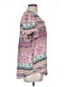 DR2 Aztec Or Tribal Print Color Block Floral Fair Isle Graphic Pink Short Sleeve Blouse Size L - photo 4