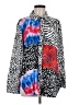 Calessa Animal Print Silver Long Sleeve Blouse Size M - photo 1