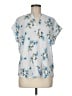 Cynthia Steffe Floral Blue Short Sleeve Blouse Size M - photo 1