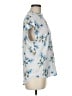 Cynthia Steffe Floral Blue Short Sleeve Blouse Size M - photo 4