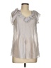 Rebecca Taylor Silver Short Sleeve Blouse Size 8 - photo 1
