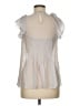 Rebecca Taylor Silver Short Sleeve Blouse Size 8 - photo 2