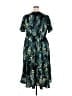 Torrid 100% Polyester Print Teal Casual Dress Size 2X Plus (2) - photo 2