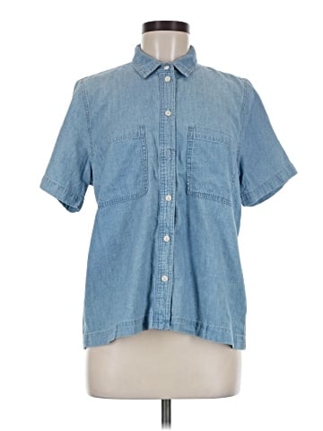 Madewell Denim Short-Sleeve Button-Up Shirt in Brickton Wash (view 1)