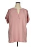 J.Jill 100% Polyester Pink Short Sleeve Blouse Size XL - photo 1