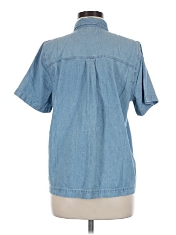 Madewell Denim Short-Sleeve Button-Up Shirt in Brickton Wash (view 2)
