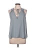 Lush 100% Polyester Gray Sleeveless Blouse Size L - photo 1