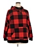 Old Navy 100% Polyester Plaid Red Pullover Hoodie Size XXL - photo 1